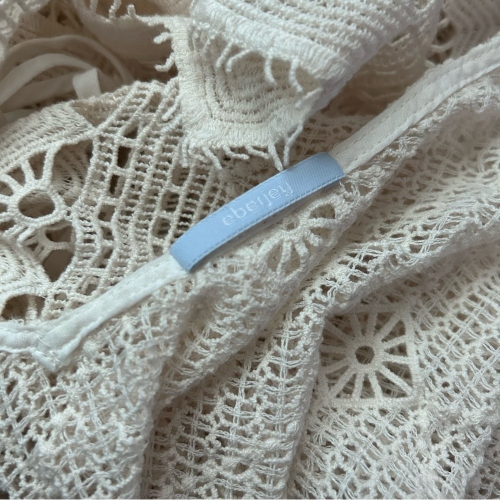 Eberjey Havanera Pandora Lace Cover Up in Natural Ivory Sz S/M - Picture 10 of 10